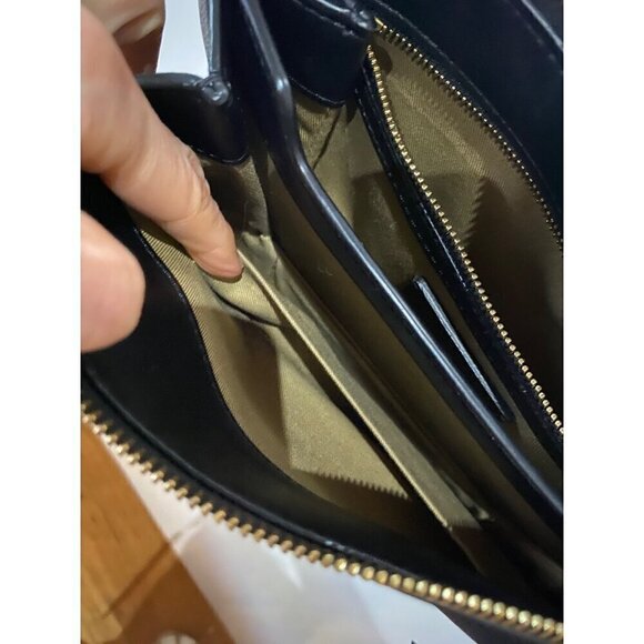 allsaints fletcher xbody bag leather black gold clutch grunge goth clutch $299 - Picture 15 of 16